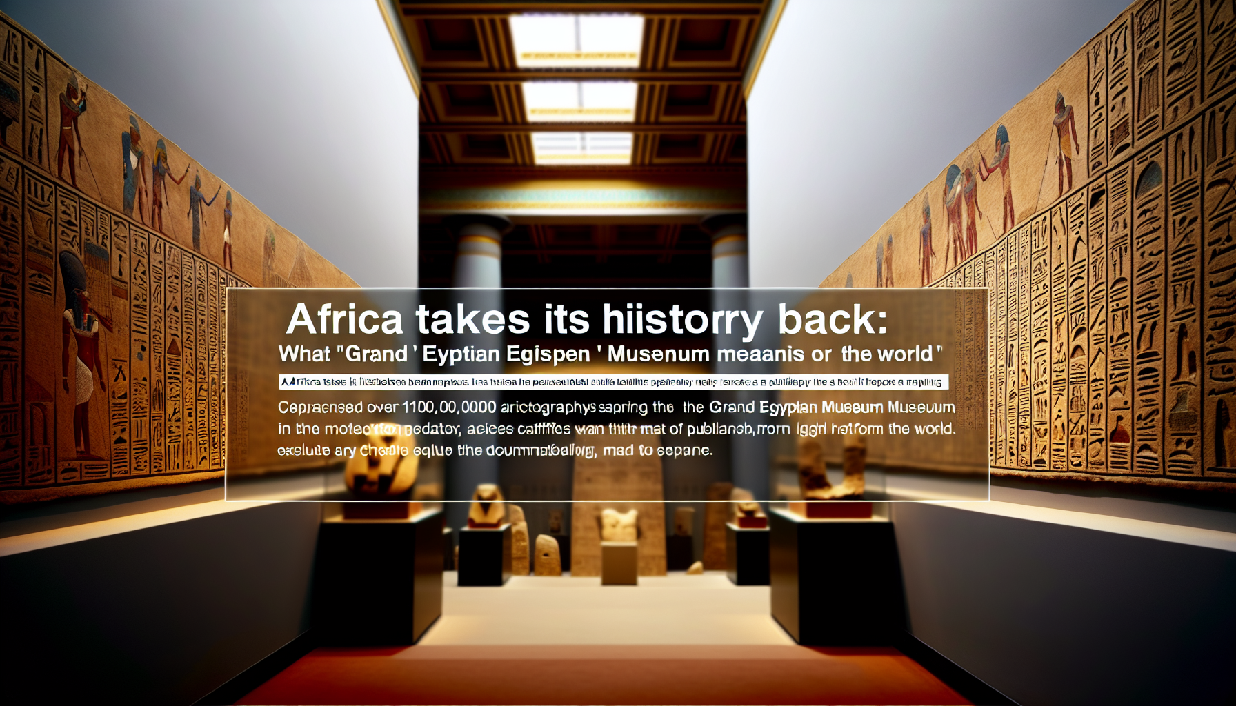 AFRICA TAKES ITS HISTORY BACK: WHAT THE GRAND EGYPTIAN MUSEUM MEANS FOR THE WORLD